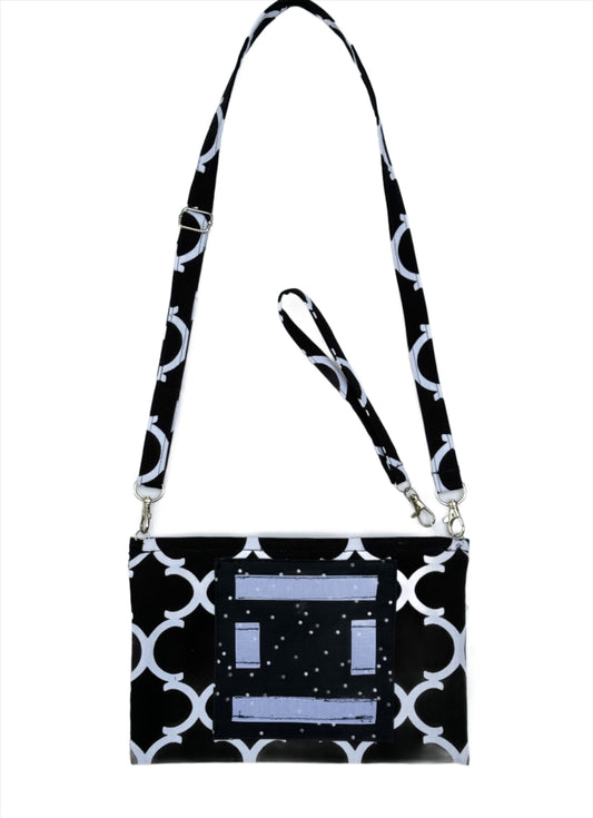 Purse/Clutch for Interchangeable Front Panels with Adjustable, Removable Shoulder/Body Strap